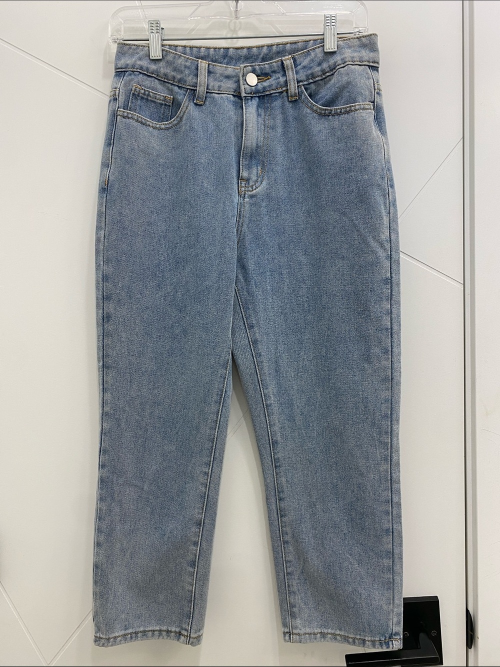 High Rise Cropped Straight Jeans Woken’s Size Small Light Blue Wash Streetwear